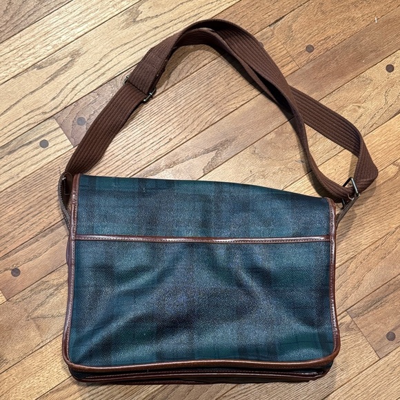 Vintage Tartan Plaid Messenger Bag and Purse with Leather Accents - Picture 4 of 4